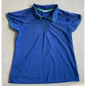 Birdies and Bows Polo Top XL Short Sleeve Stretch Blue Golf Preppy Outdoor Shirt